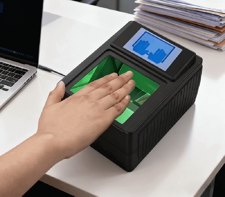 政務(wù)窗口光學(xué)四指掃描儀操作場(chǎng)景_單指采集流程